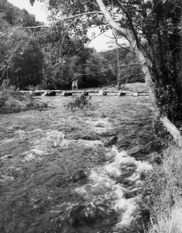 Tarr Steps, near Dulverton, Exmoor, Somerset, c1955. Creator: Arthur Charles Kirby Ware.