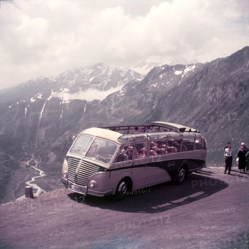 Motor coach on the Furka Pass, Switzerland, c1955.  Creator: Arthur Charles Kirby Ware.