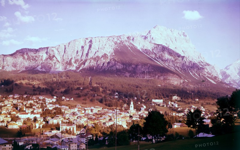 Peaks of the Gruppo del Sorapiss above Cortina, Dolomites, Italy, c1955.  Creator: Arthur Charles Kirby Ware.