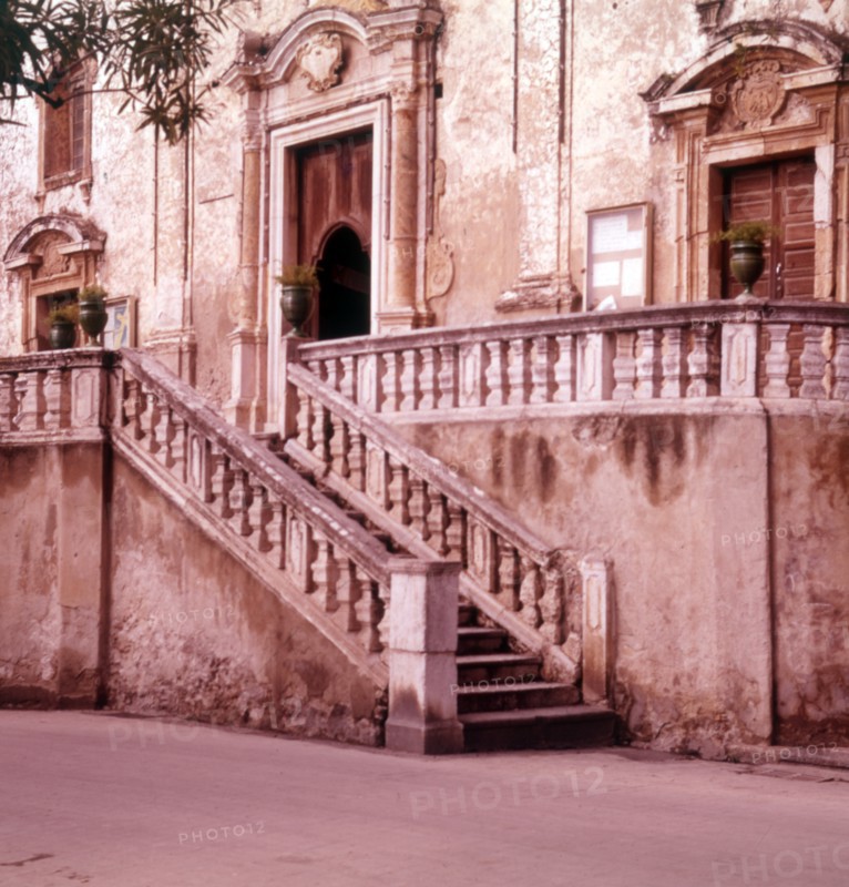 Church steps, Taormina, Sicily, c1970s.  Creator: Arthur Charles Kirby Ware.