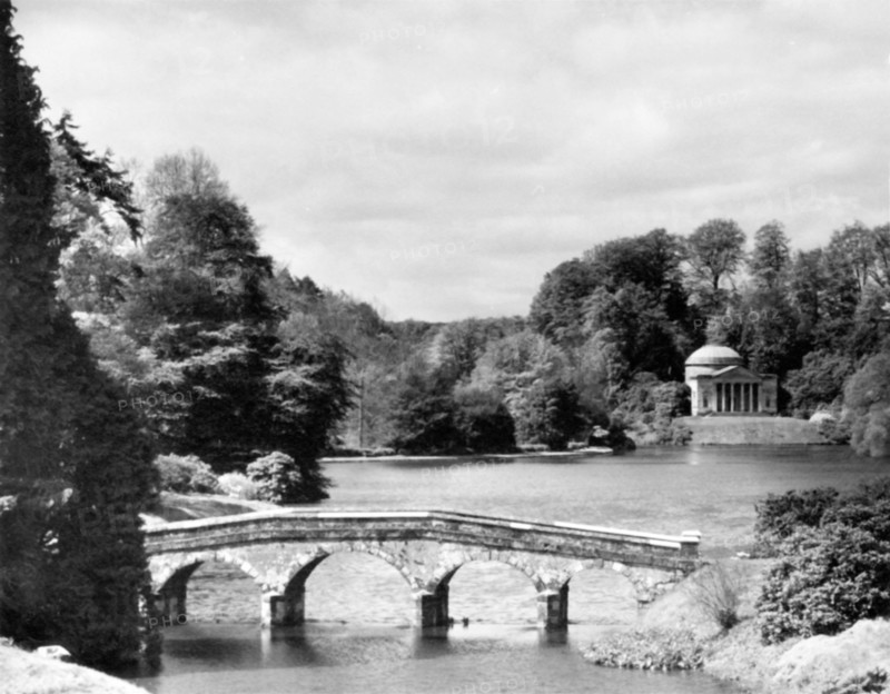 The Palladian bridge and Pantheon, Stourhead Park, Wiltshire, c1955.  Creator: Arthur Charles Kirby Ware.