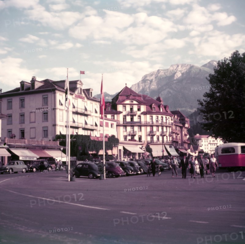 Shops near the station, Interlaken, Switzerland, c1955.  Creator: Arthur Charles Kirby Ware.