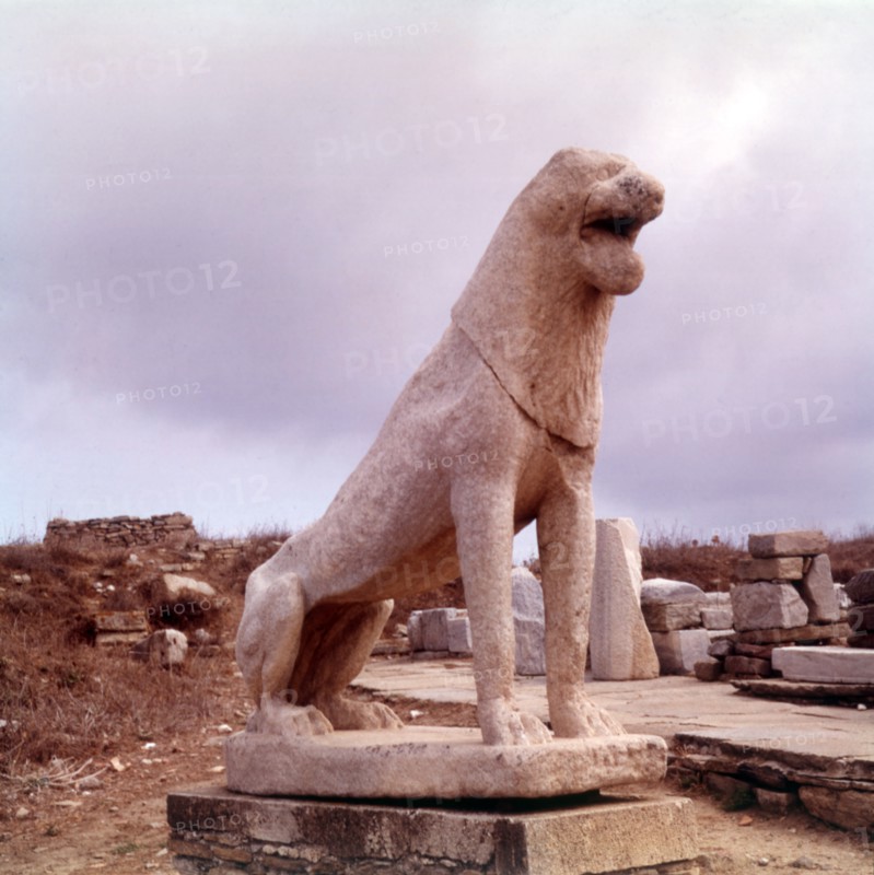 The Naxian Lions, island of Delos, Greece, c1955.  Creator: Arthur Charles Kirby Ware.