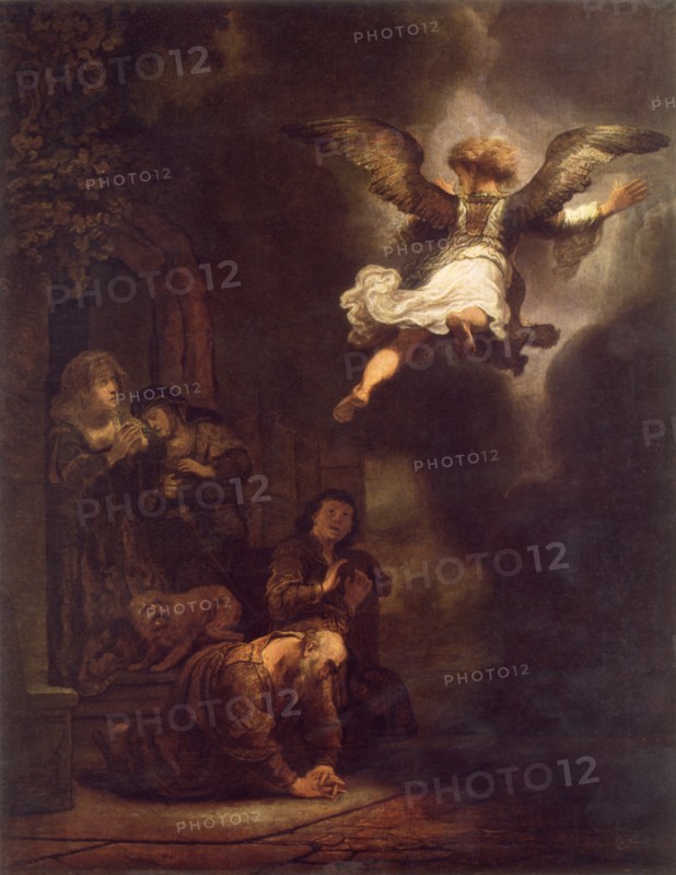 'The Angel Departing from the Family of Tobias', 1637, (1967). Creator: Rembrandt Harmensz van Rijn.