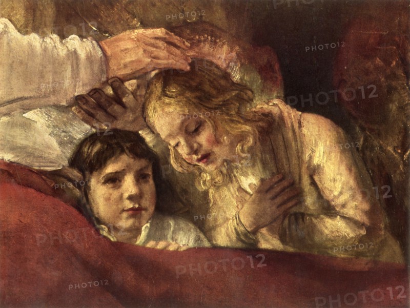 'Jacob Blessing the Sons of Joseph', (detail), 1656, (1967).  Creator: Rembrandt Harmensz van Rijn.