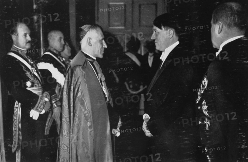 Hitler with the most senior member of the Diplomatic Corps (1935)