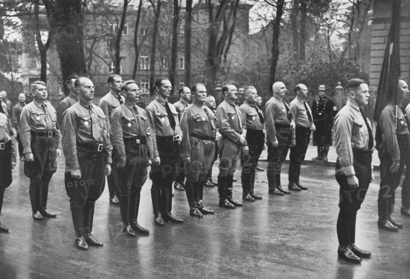 Hitler with SA troops, 1935