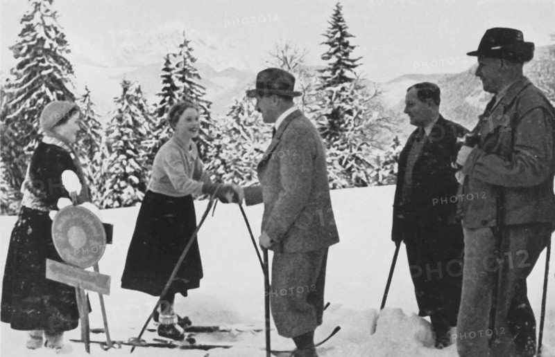 Hitler greeting residents of Obersalzberg, Bavaria