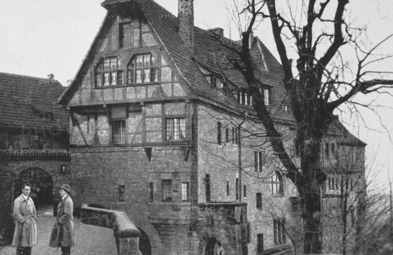 Hitler in front of the Wartburg fortress, 1934