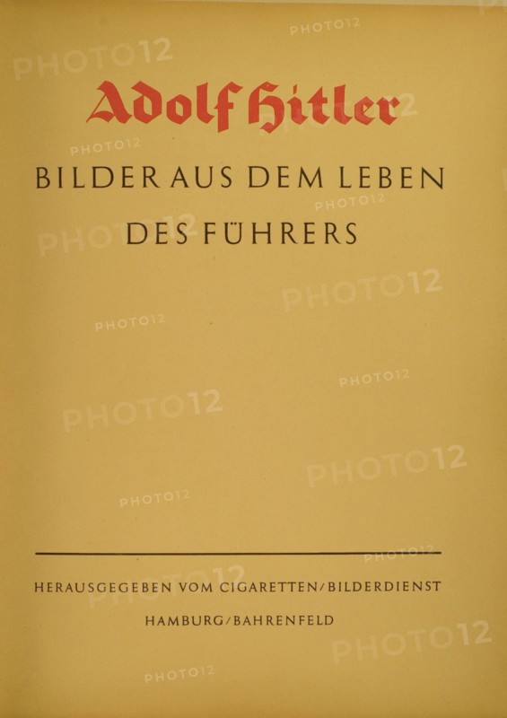 Flyleaf of the book about Adolf Hitler, Cigaretten-Bilderdienst Hamburg-Bahrenfeld Editions (1936)