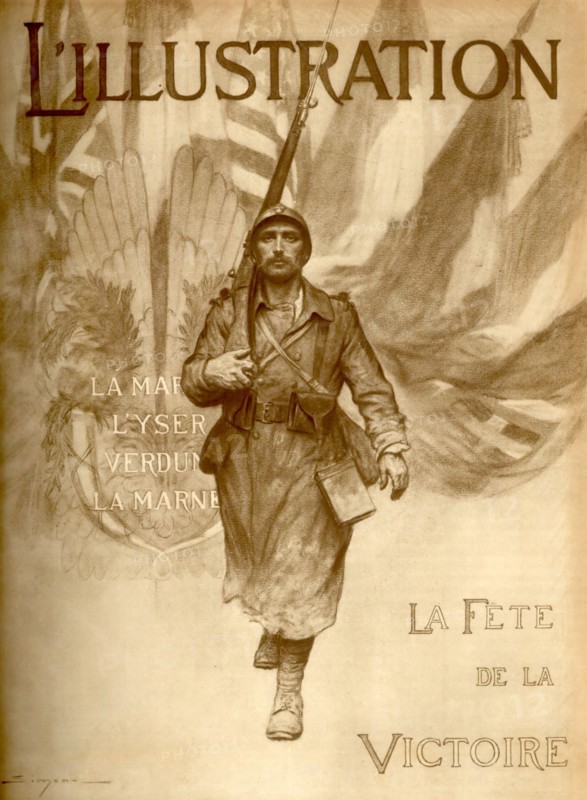 Le congrès de la Paix du Château de Versailles - La signature du Traité de Paix à Versailles - Couverture de L'Illustration par son dessinateur Simont - La fête de la Victoire - Figure symbolique Hommage de la France (et de L'Illustration) reconnaissante à ses soldats Le traité de Versailles du 28 juin 1919 est le traité de paix entre l'Allemagne et les Alliés, signé à l'issue de la Première Guerre mondiale