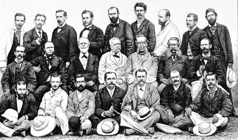 Percement de l'Isthme de Panama par la France : 1880, les ingénieurs de la commission technique internationale.