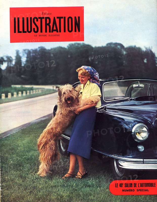 Couverture du numéro spécial du journal France Illustration consacré au Salon de l'Automobile d'octobre 1953.