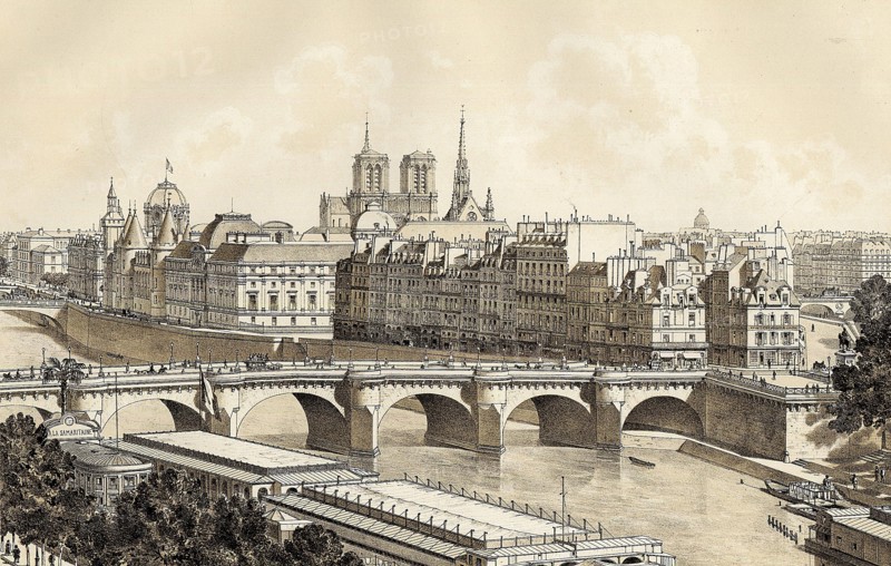 La Seine et le pont Neuf à Paris.
