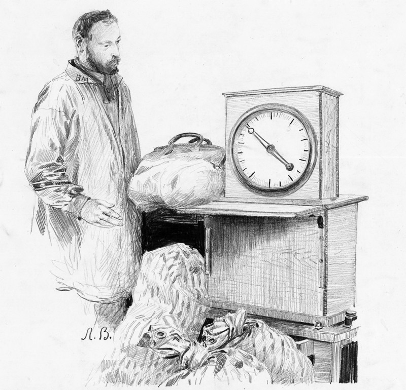 Les magasins du Bon Marché en 1889.  Pesage du courrier reçu par l'établissement. "Aucun de nos ministères, aucune autre institution au monde ne reçoit probablement une aussi forte correspondance que le Bon Marché. (...) Si on le pèse, c'est pour être fixé tout de suite sur son importance et savoir s'il faut appeler du renfort pour le dépouillement."  Dessin d'Adolphe Binet et extrait d'article parus dans L'Illustration du 10 août 1889.