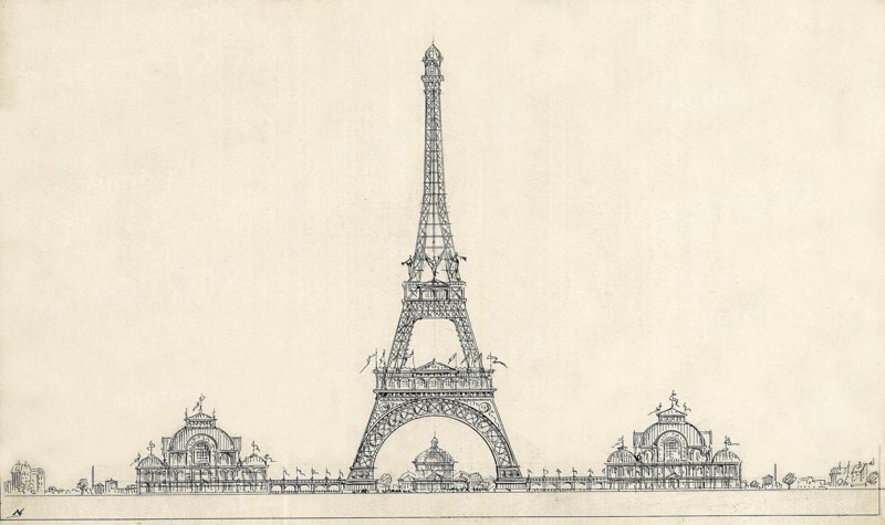 Projet de tour pour l'Exposition Universelle de 1889