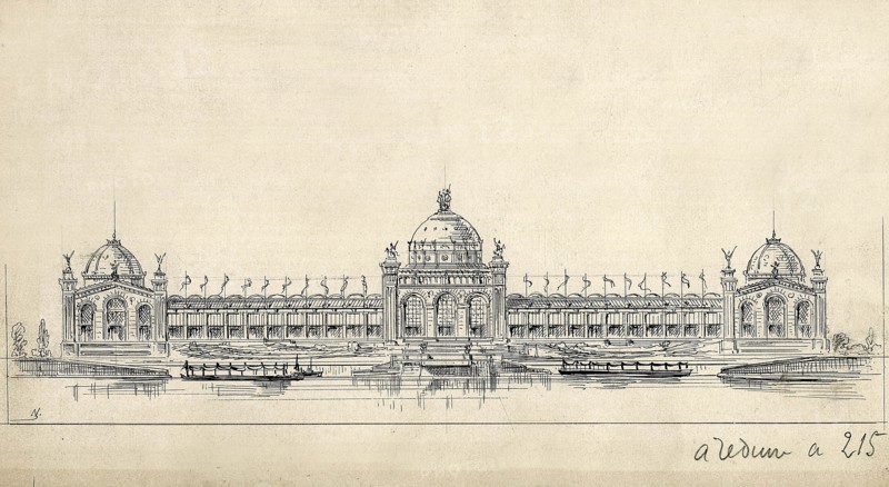 Projet de tour pour l'Exposition Universelle de 1889 propose par M Formige, Plan paru dans L'Illustration du 5 juin 1886.