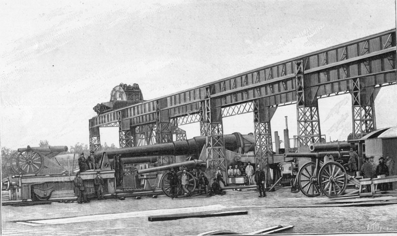 Industrie, les fabricants d'armes. Les fabricants de canons en Allemagne en 1901. Les usines Krupp à Essen dans le bassin de la Ruhr.