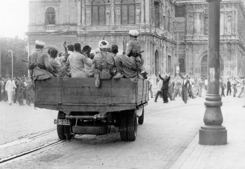 Nationalist troops in Seville, July 1936
