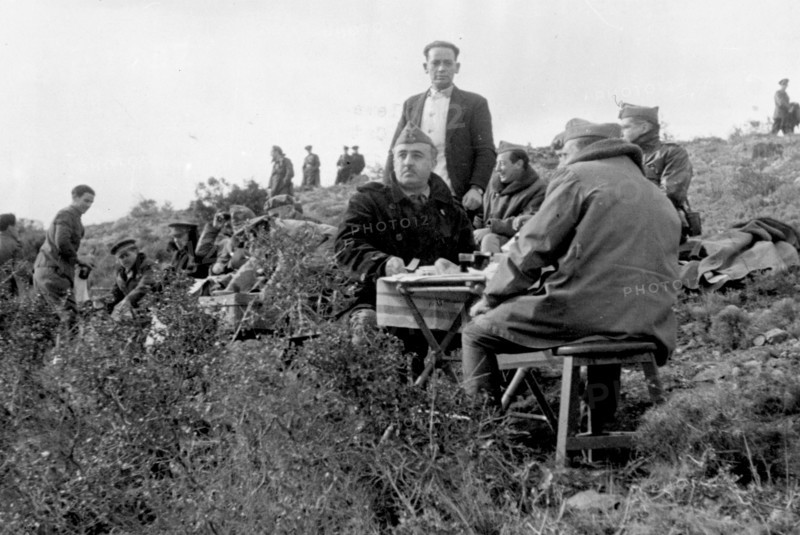 General Franco on the Catalonian front, 1939