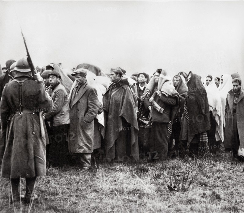 Spanish refugees near the French frontier, 1939