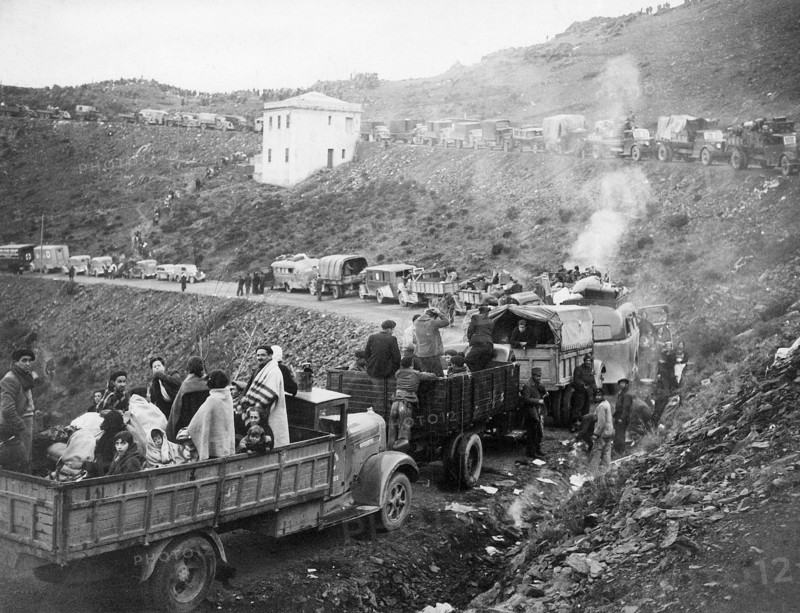 Spanish refugees near the French frontier, 1939