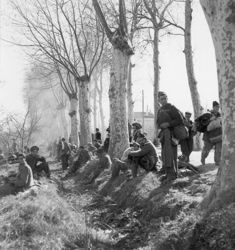 Spanish refugees near the French frontier, 1939