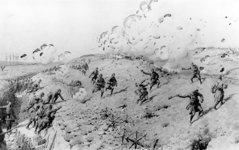 La guerre de tranchée , de mines et de grenades a mains - Comment nous enlevons une position ennemie sur le front , dans la région des Ouvrages Blancs , au sud du massif de N-D de Lorette