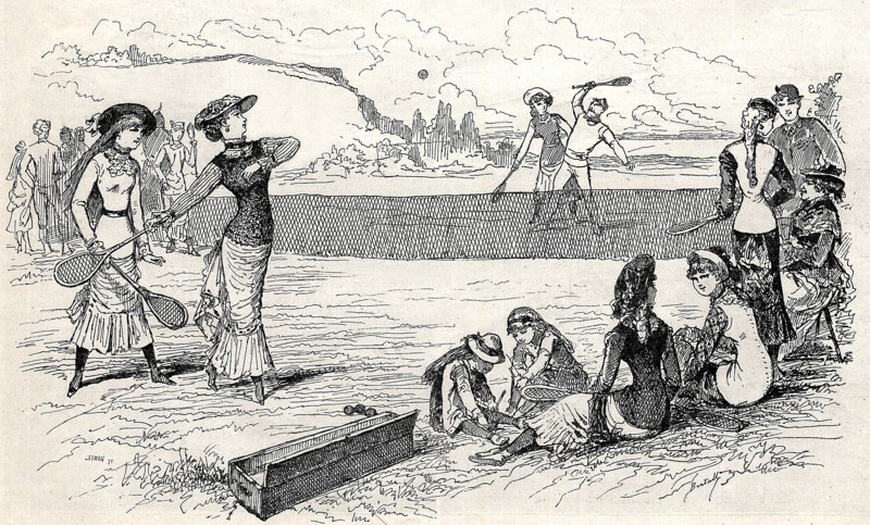 Le tennis au XIX siècle. La mode pour le jeu de "Lawn tennis" importée en France de Grande Bretagne en 1880.