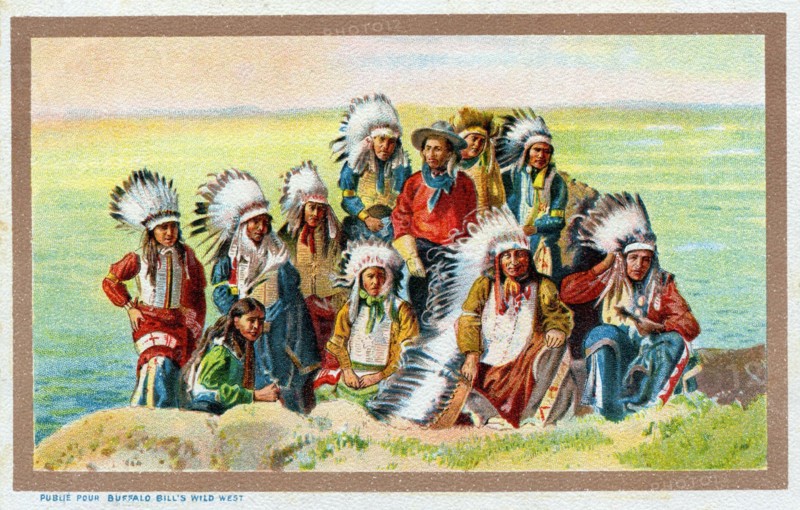 Postcard to remember Buffalo Bill's Wild West Show in France