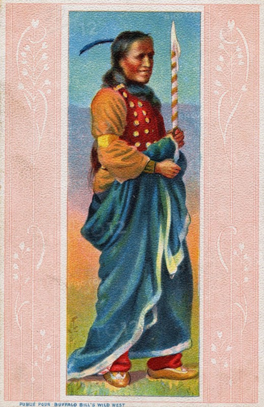Postcard to remember Buffalo Bill's Wild West Show in France