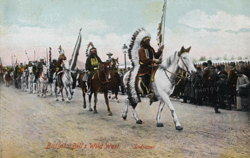 Parade of the Buffalo Bill's Wild West troupe in Paris