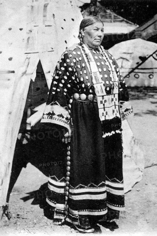 Plenty Pime, Sioux Indian, at the Red Indian village in the Zoological Garden of Paris.