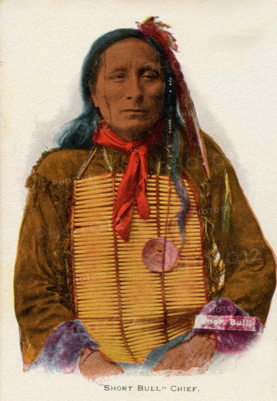 Postcard representing Indian chief "Short Bull"