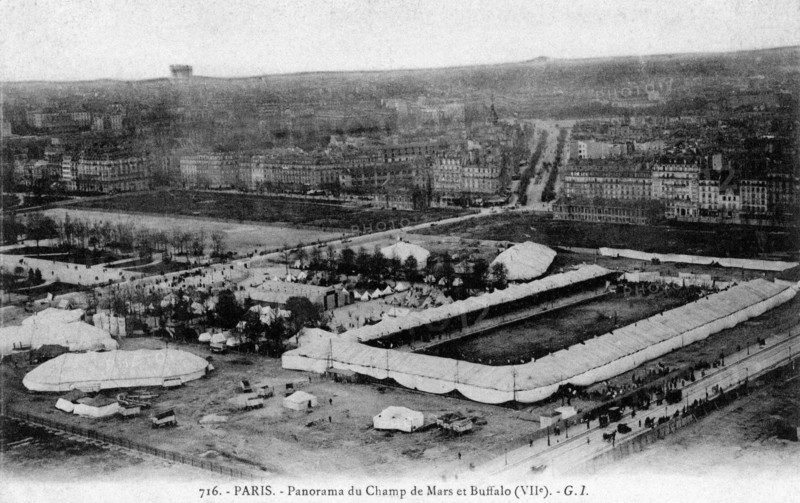 Buffalo Bill's Wild West, parisian panaroma at the Champ de Mars of Buffalo Bill's troup