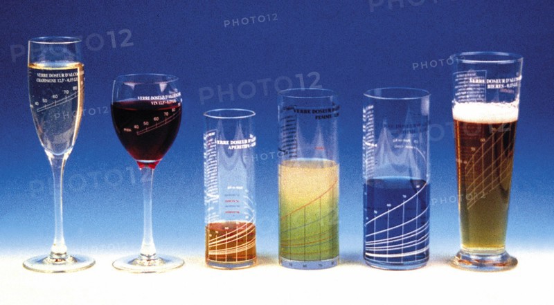 Verre doseur d'alcoolémie