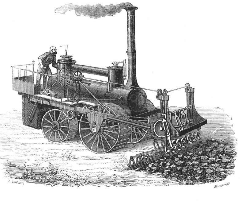 Piocheuse à vapeur de MM. Barrat frères.