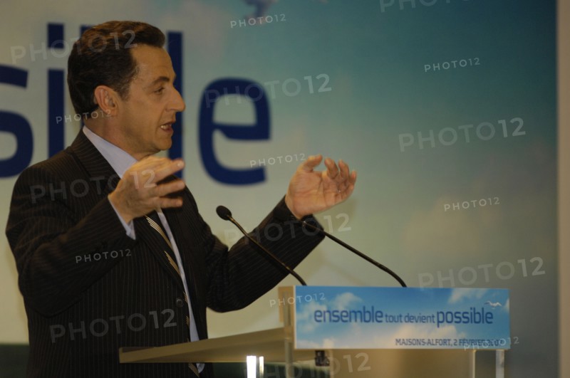 MAISONS-ALFORT LE 03/02/2007_ NICOLAS SARKOZY_PREMIER MEETING DE CAMPAGNE ELECTION PRÉSIDENTIELLE 2007