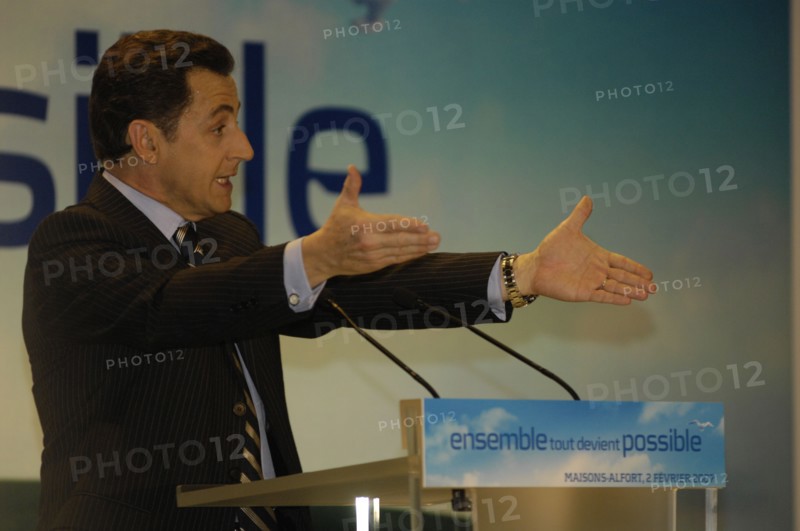MAISONS-ALFORT LE 03/02/2007_ NICOLAS SARKOZY_PREMIER MEETING DE CAMPAGNE ELECTION PRÉSIDENTIELLE 2007