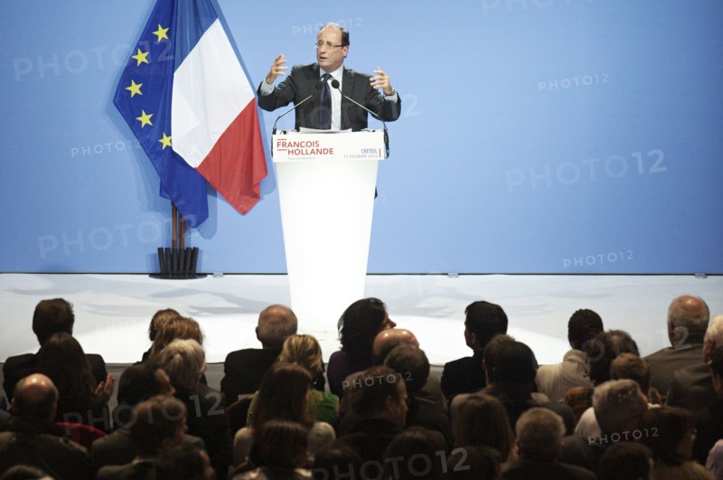 François Hollande meeting au palais des sports de Créteil le 11/02/2012