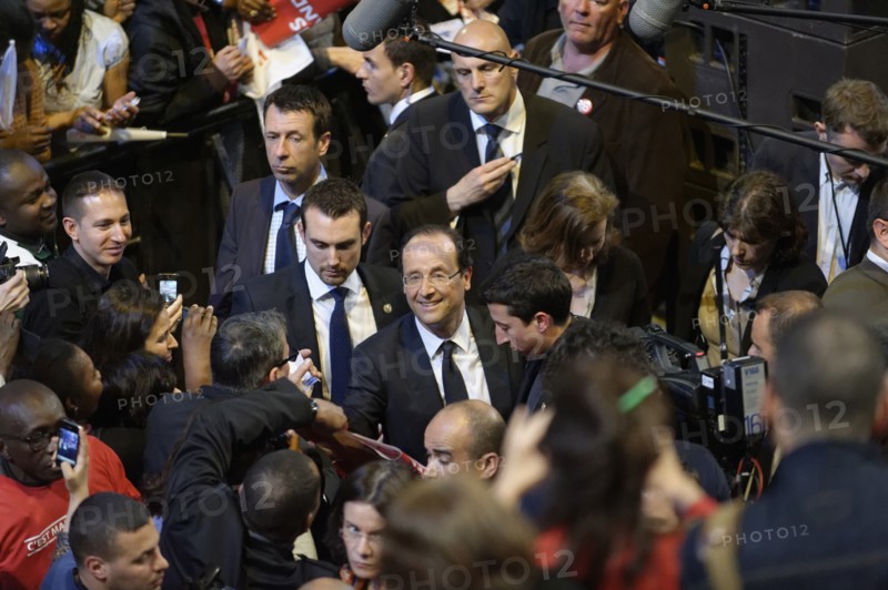 Meeting de François Hollande au Palais Omnisports de Paris Bercy