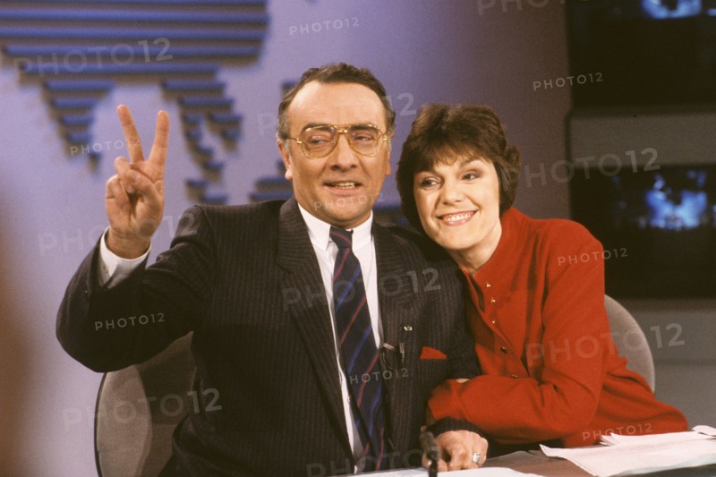 Yves Mourousi and Marie-Laure Augry, 1988
