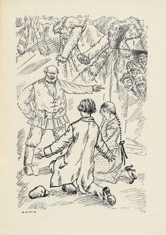 Kustodiev, Illustration pour le livre de Vassily Kazin "Le manteau de renard et l'amour"