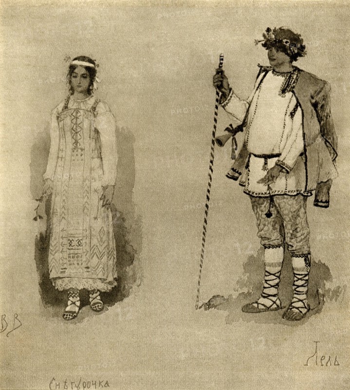 Vasnetzov, Costumes pour "Snygurotchka"