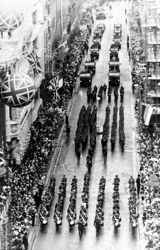 Guerre des Malouines, défilé victorieux des troupes britanniques