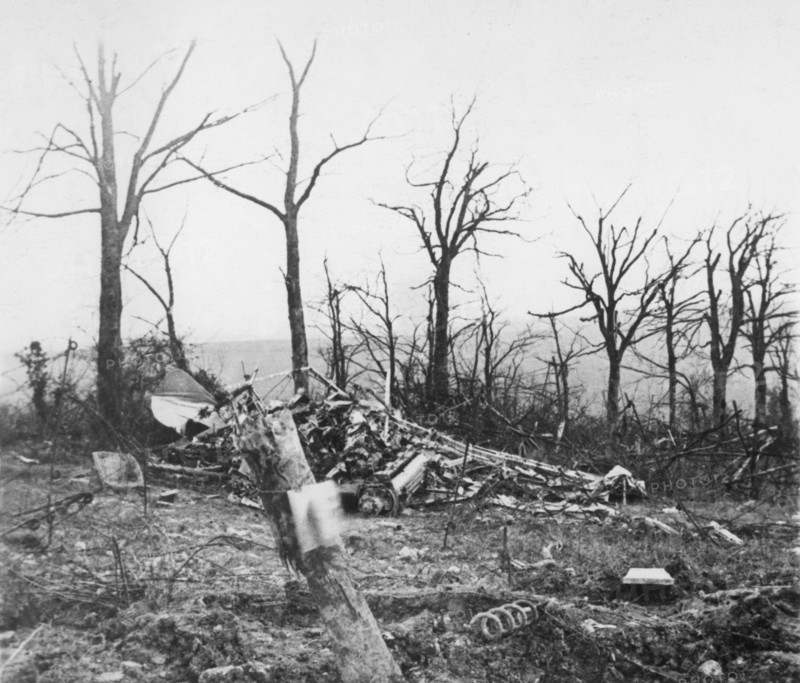 Un avion de guerre abattu en France, vers 1916