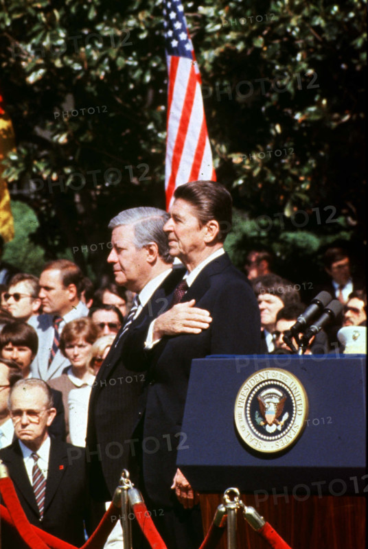 Helmut Schmidt et Ronald Reagan