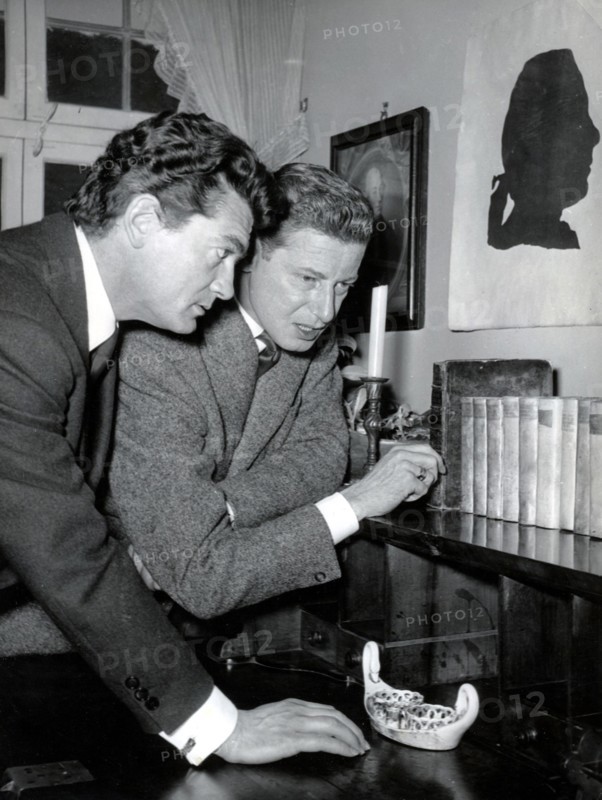 Jean MARAIS and Dieter BORSCHE in the Goethehaus in Frankfurt, 1953