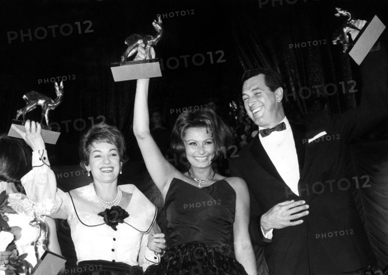 Ruth LEUWERIK, Sophia LOREN and Rock HUDSON, Bambi Awards 1962