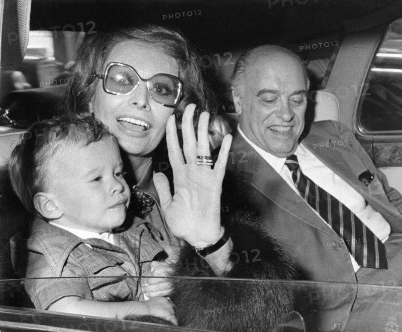 Sophia LOREN with Carlo PONTI and her son Edoardo